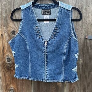 Vintage Western Ethics Zip Up Vest
